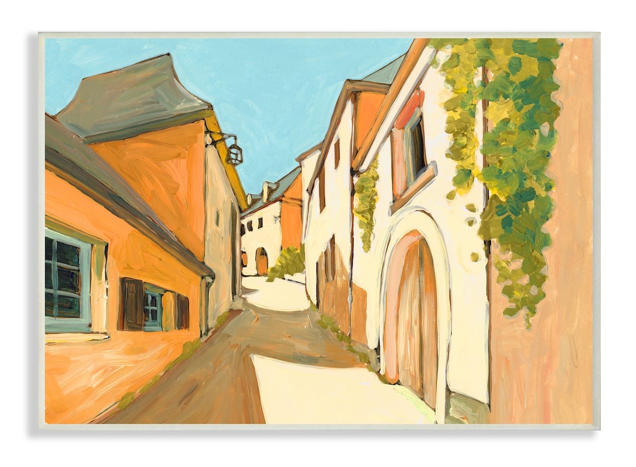 Stupell Industries European Country Road Wooden Wall Plaque